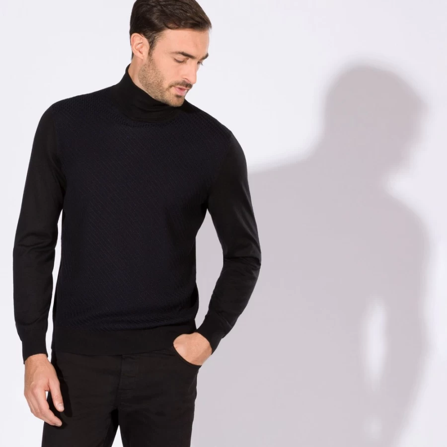 Stefano Ricci Men's Premium Turtleneck Sweater for Luxury Winter Wear