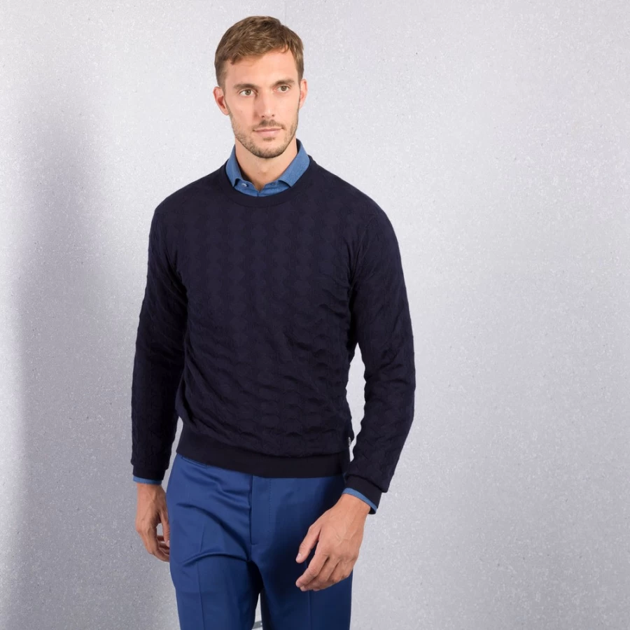 Stefano Ricci Men's Luxury Crewneck Sweater in Premium Fabric - F22380_198 Color