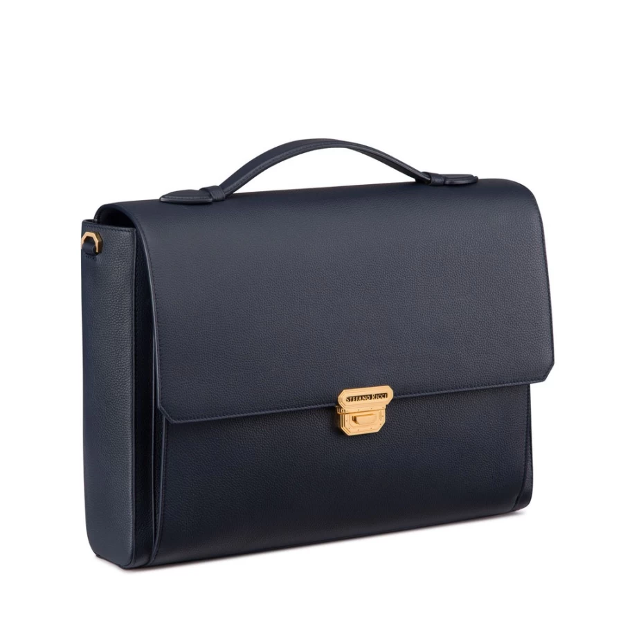 Stefano Ricci Luxury Calfskin Leather Briefcase in B013 Brown for Professional Elegance