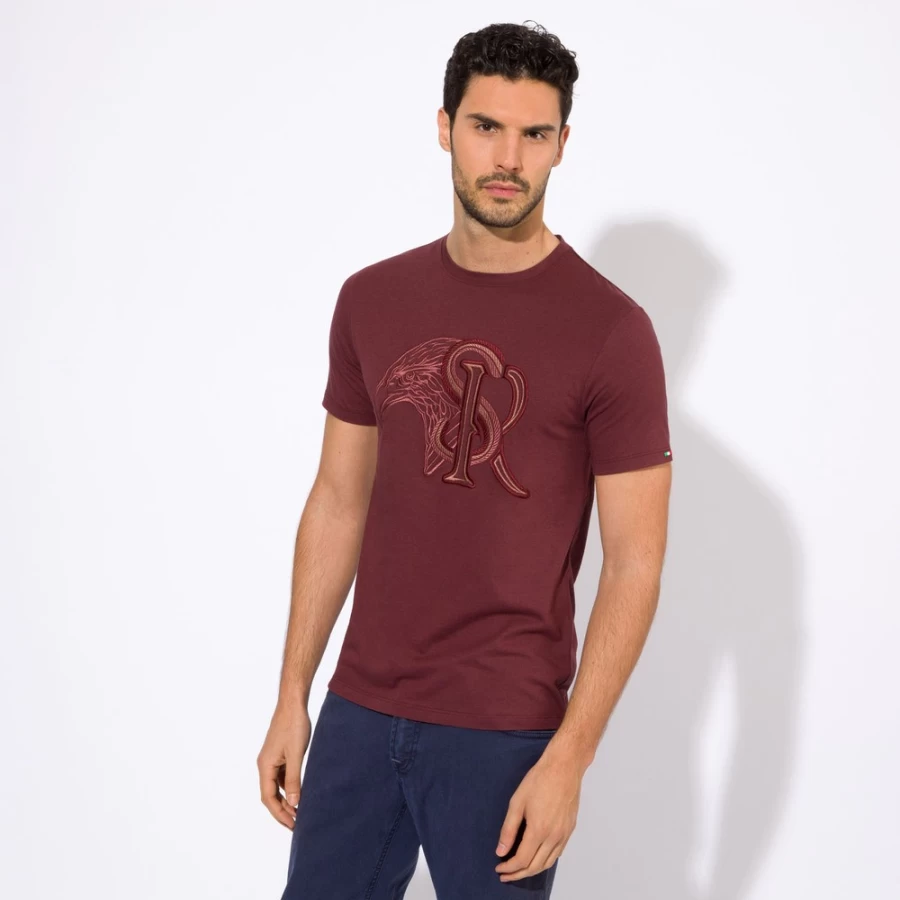 Stefano Ricci Men's Luxury T-Shirt in Color R047 - Premium Cotton Crewneck Tee