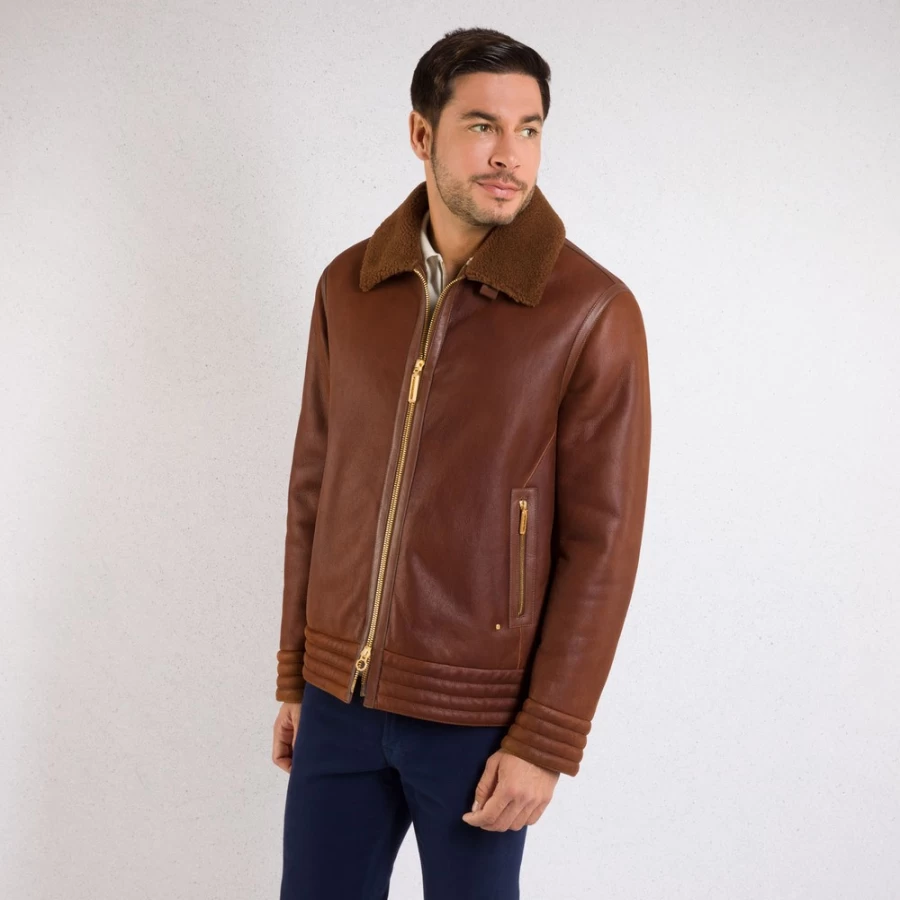 Stefano Ricci Men's Shearling & Lambskin Leather Blouson Jacket – Luxurious Winter Coat