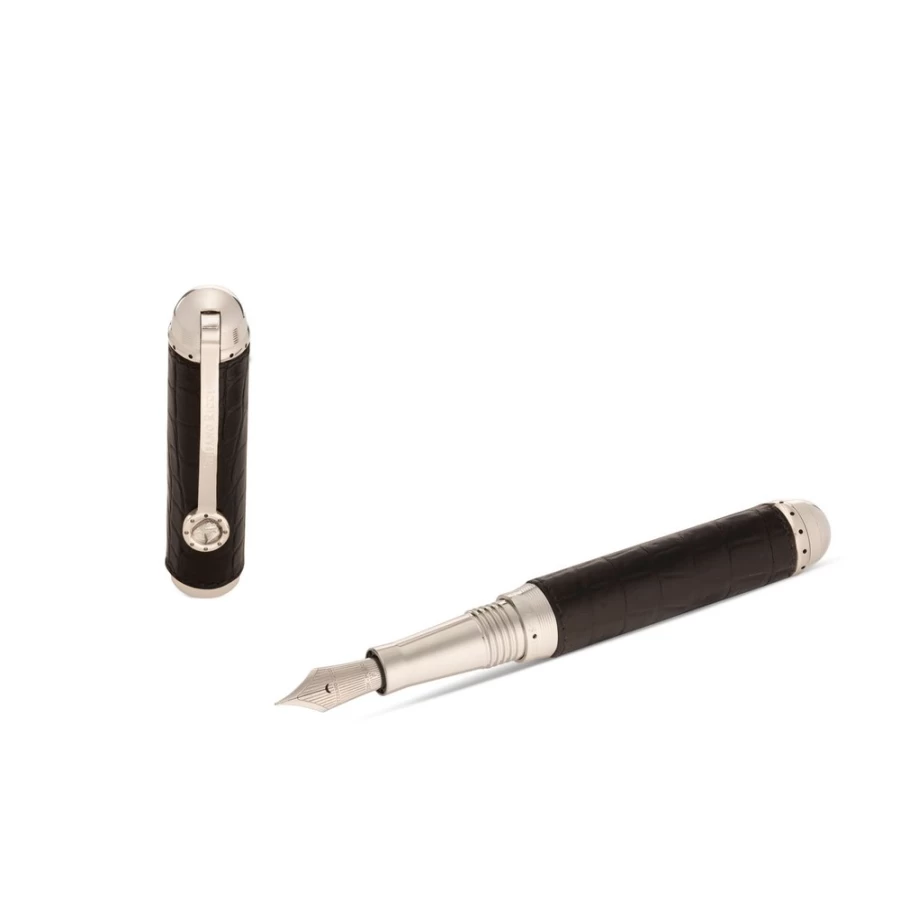 "Stefano Ricci Luxury Crocodile Leather Fountain Pen – Premium Handcrafted Writing Instrument"