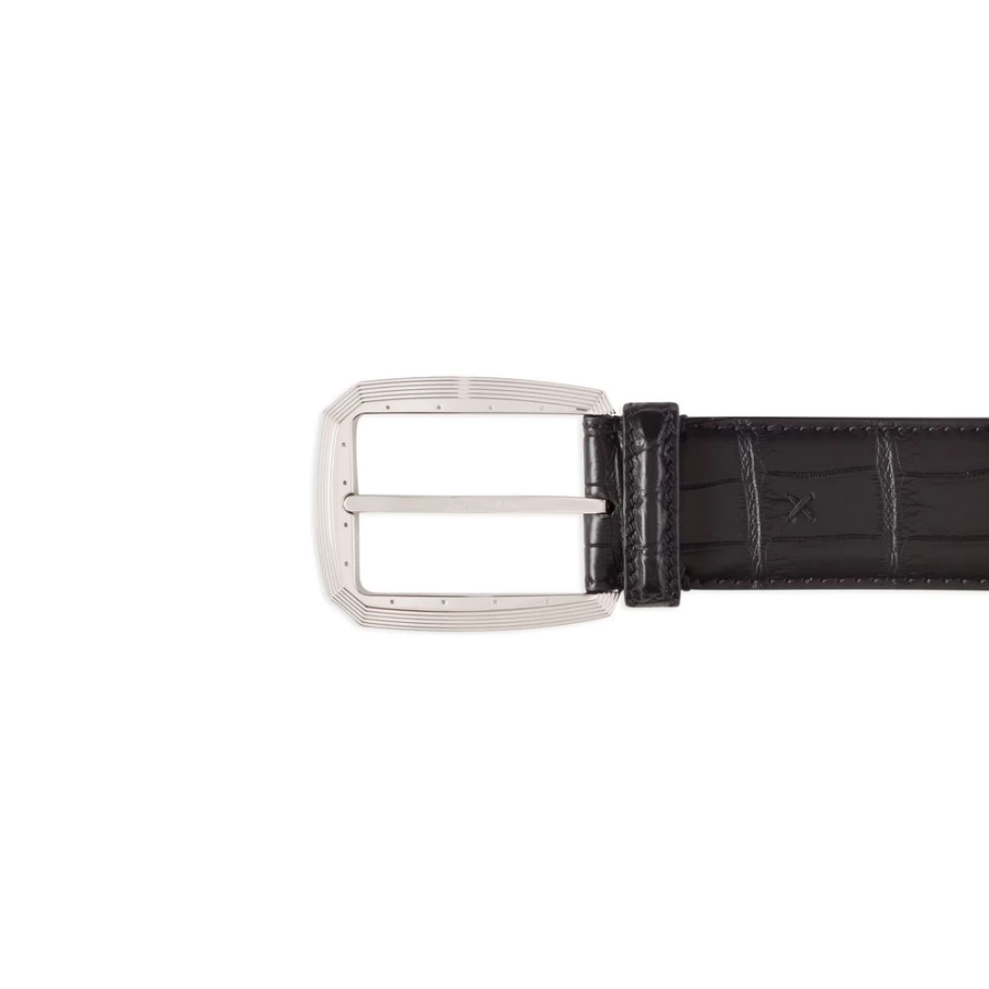 Stefano Ricci Luxury Crocodile Skin Belt in Elegant Brown N999 for Men