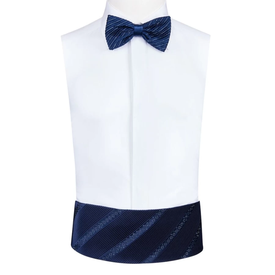 "Stefano Ricci Luxury Pleated Silk Cummerbund with Swarovski Crystals for Men"