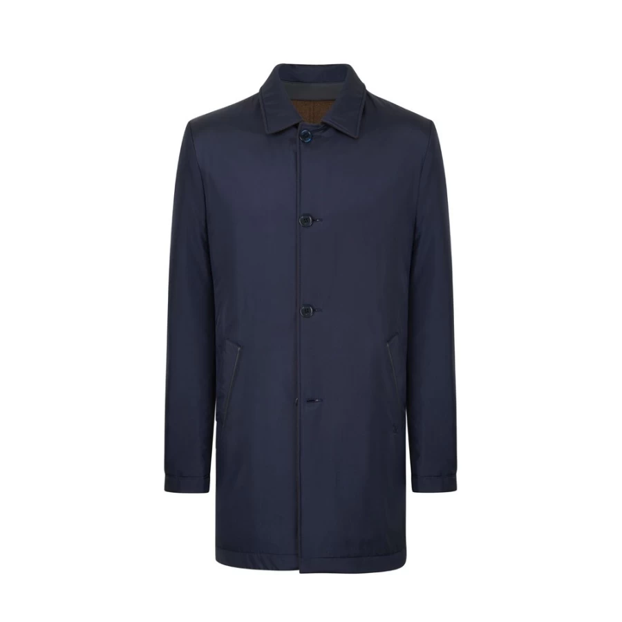 "Stefano Ricci Men's Reversible Waterproof Raincoat – Stylish Dual-Layer Jacket"