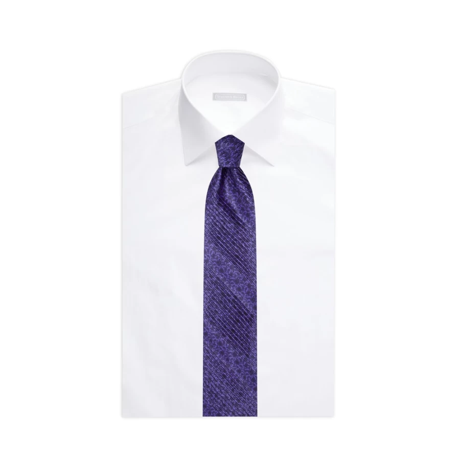 Stefano Ricci Silk Pleated Tie in Elegant Color 41037_010 for Luxury Menswear