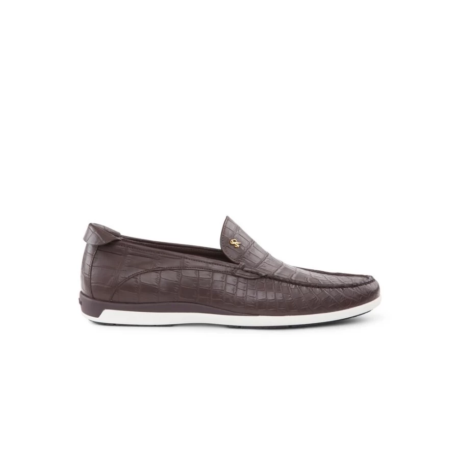 Stefano Ricci Men's Casual Crocodile Leather Loafers in Color M022 - Premium Luxury Slip-On Shoes