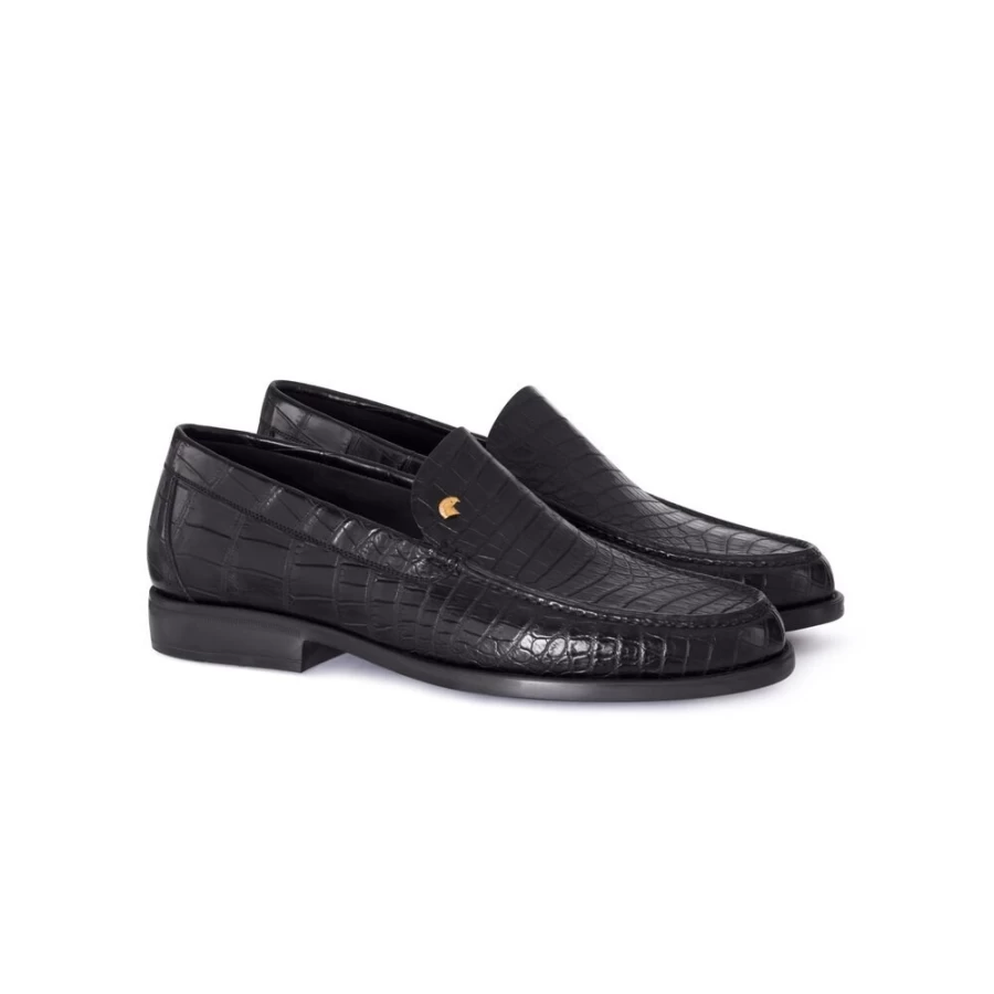 Stefano Ricci Luxury Matted Crocodile Leather Loafers for Men - Premium Handcrafted Slip-On Dress Shoes