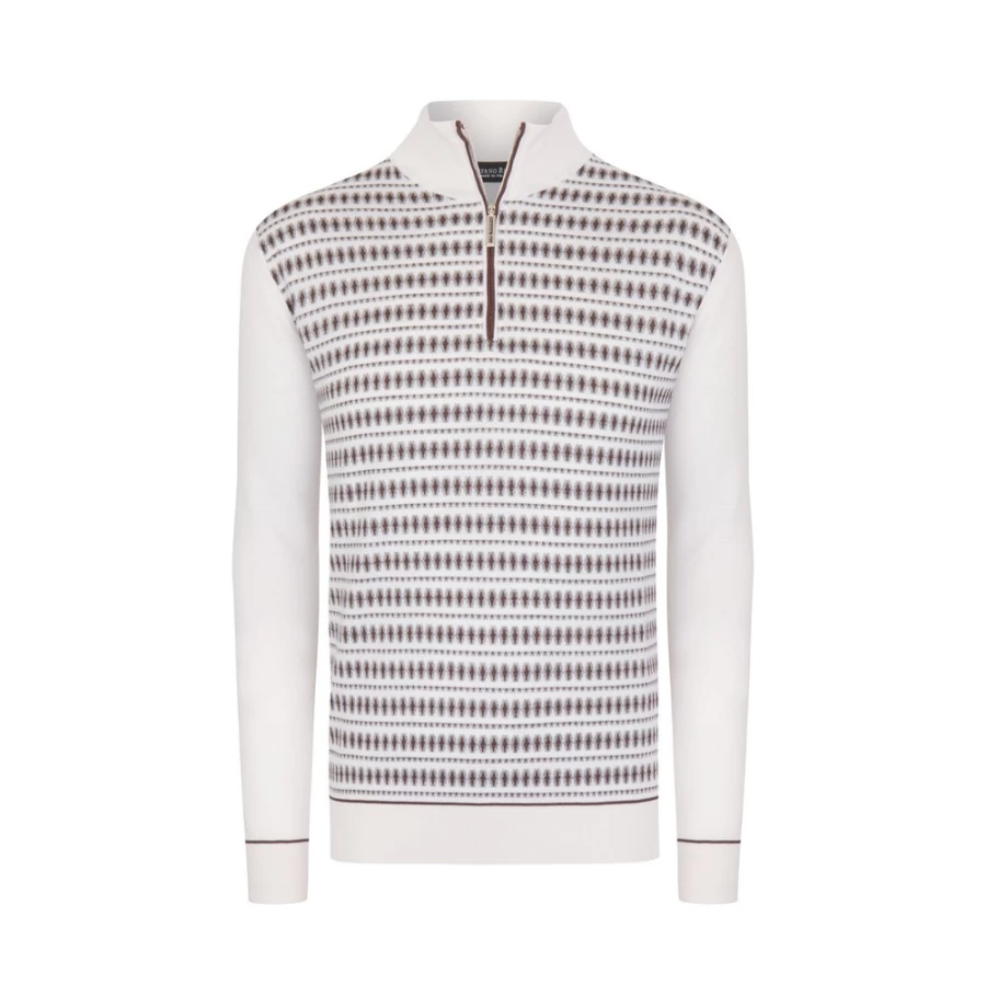 Stefano Ricci Men's Luxury Mockneck Sweatshirt - Premium Cotton Blend Pullover for Stylish Comfort