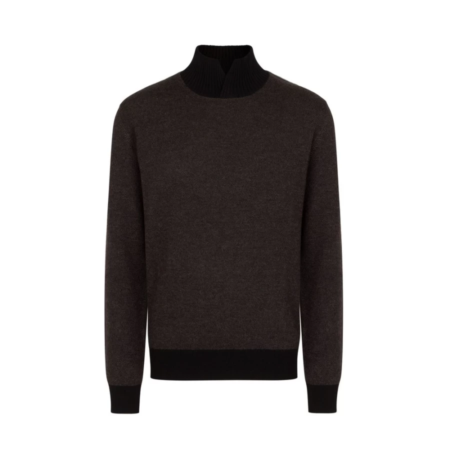 Stefano Ricci Men's Open Collar Mockneck Sweater in F22332_3131 Color