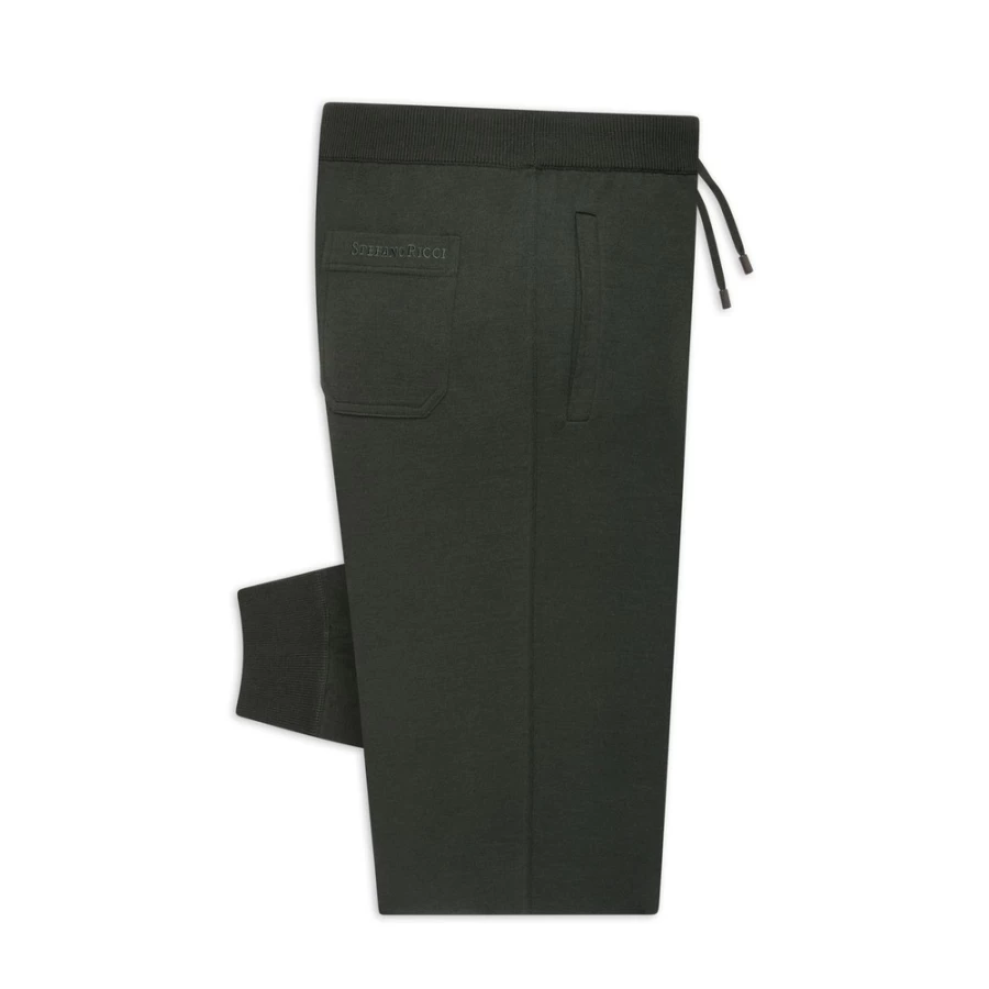 Stefano Ricci Men's Luxury Knit Jogging Pants - Premium Comfort Trousers for Active Lifestyle