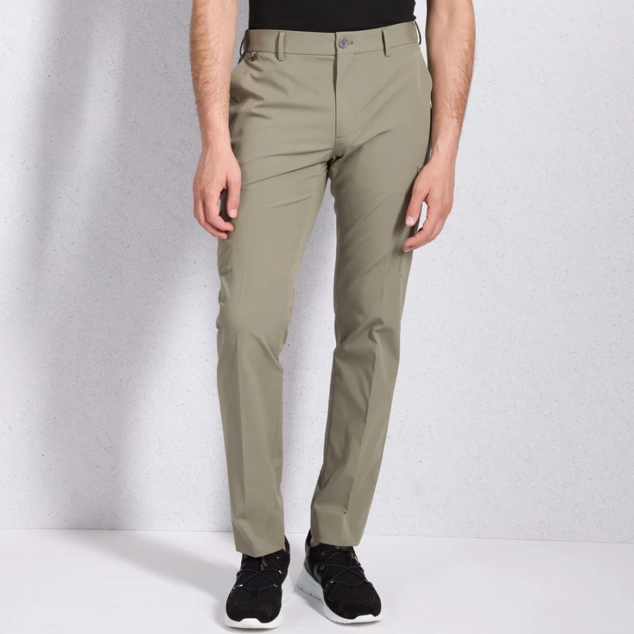 Stefano Ricci Men's Premium Cargo Trousers in Classic Khaki - Stylish Military-Inspired Design