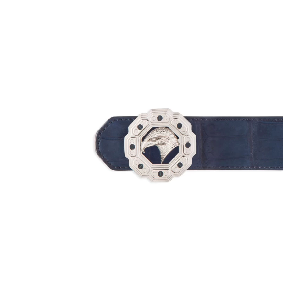 Stefano Ricci Luxury Genuine Crocodile Leather Belt for Men - Premium Nubuck Finish Dress Belt