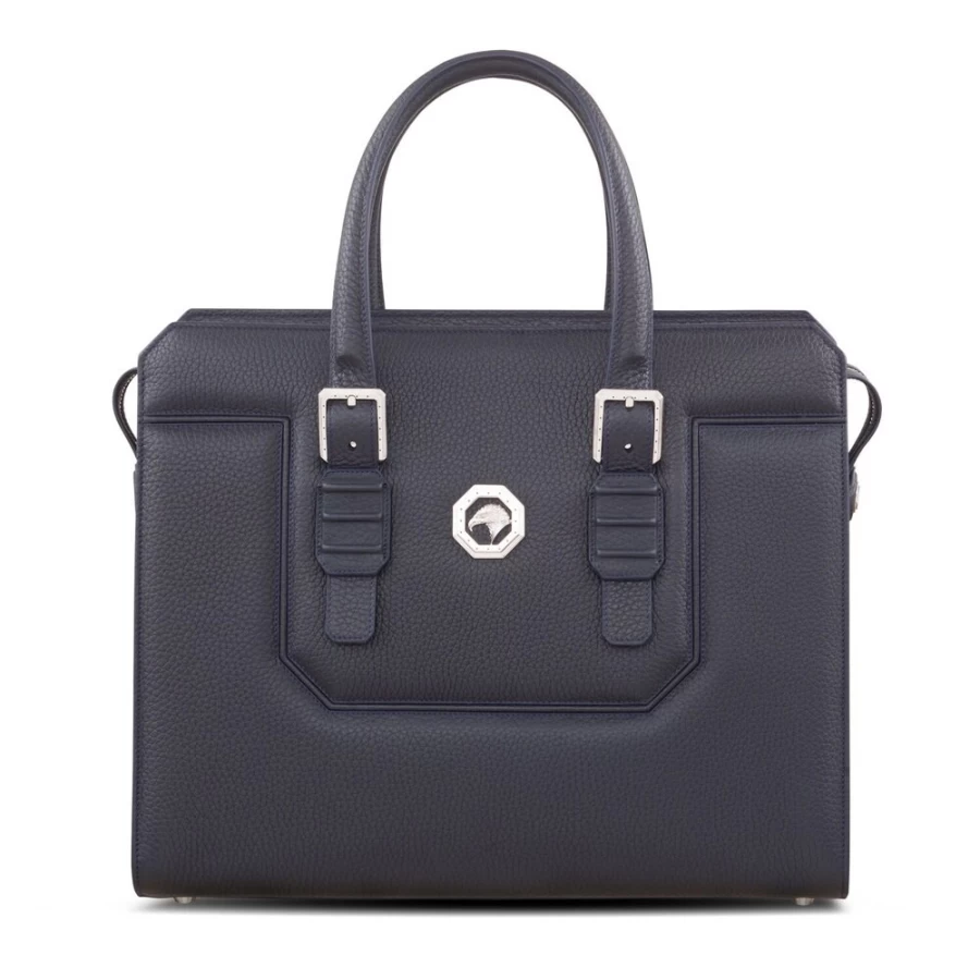 "Stefano Ricci Handcrafted Genuine Calfskin Leather Business Briefcase for Men"