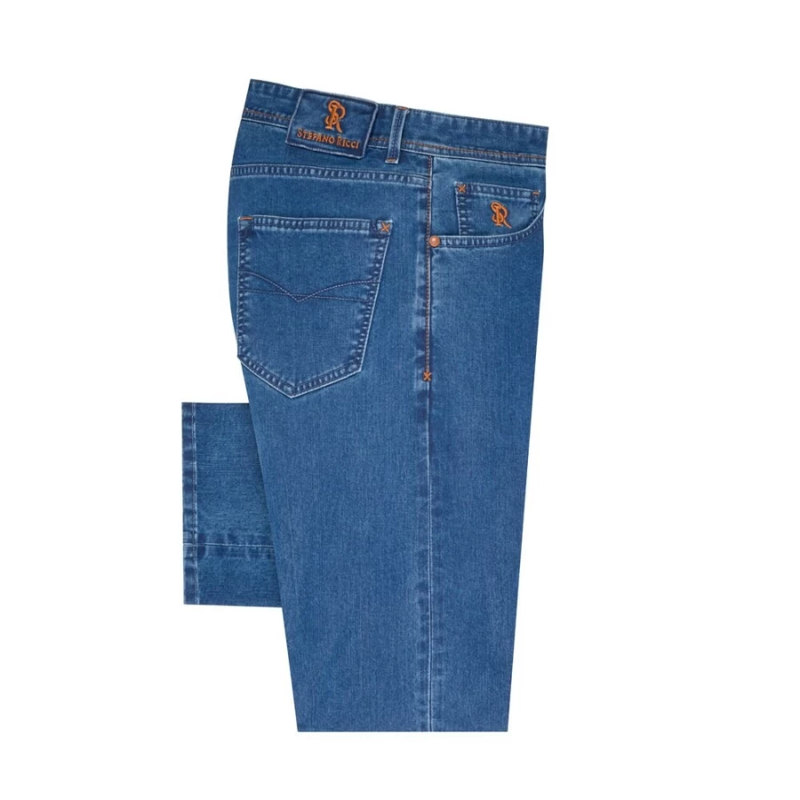 Stefano Ricci Men's Slim Fit Jeans - Premium Tailored Denim for a Stylish Look