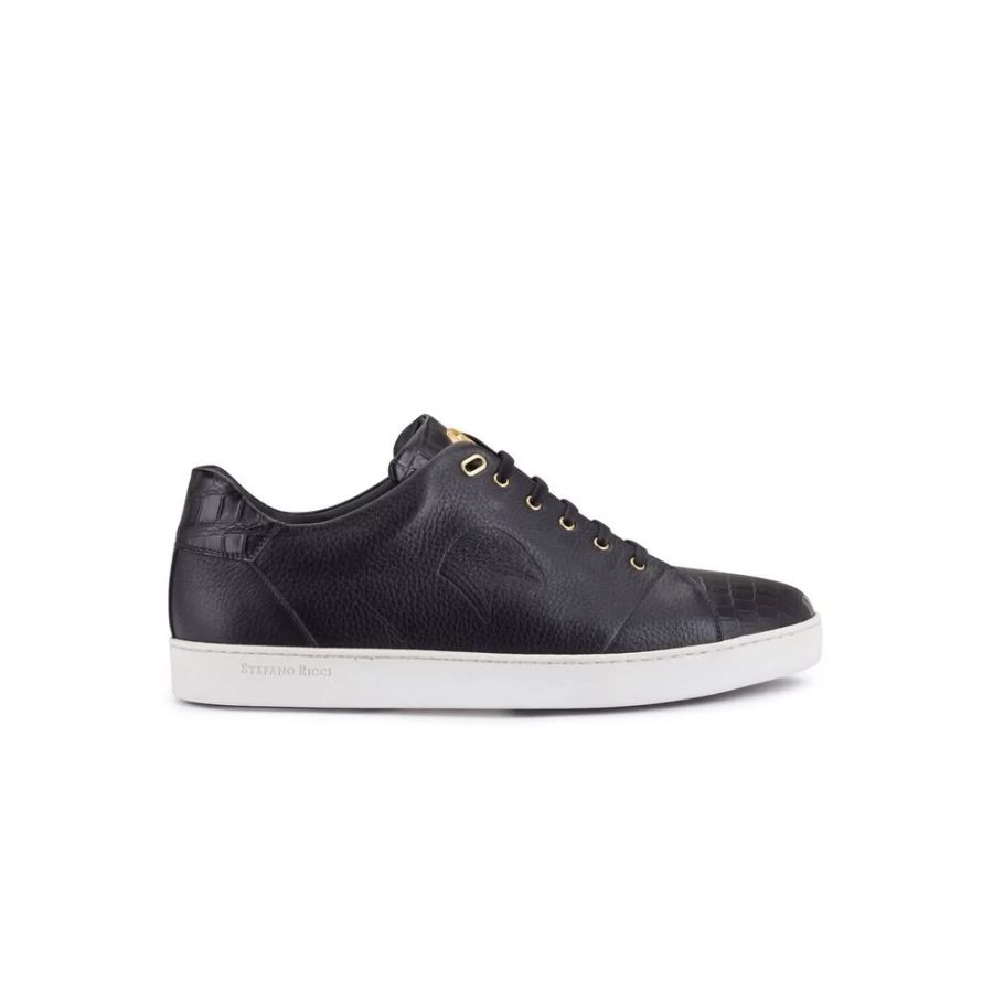 "Stefano Ricci Luxury Crocodile and Deerskin Men's Sneakers"
