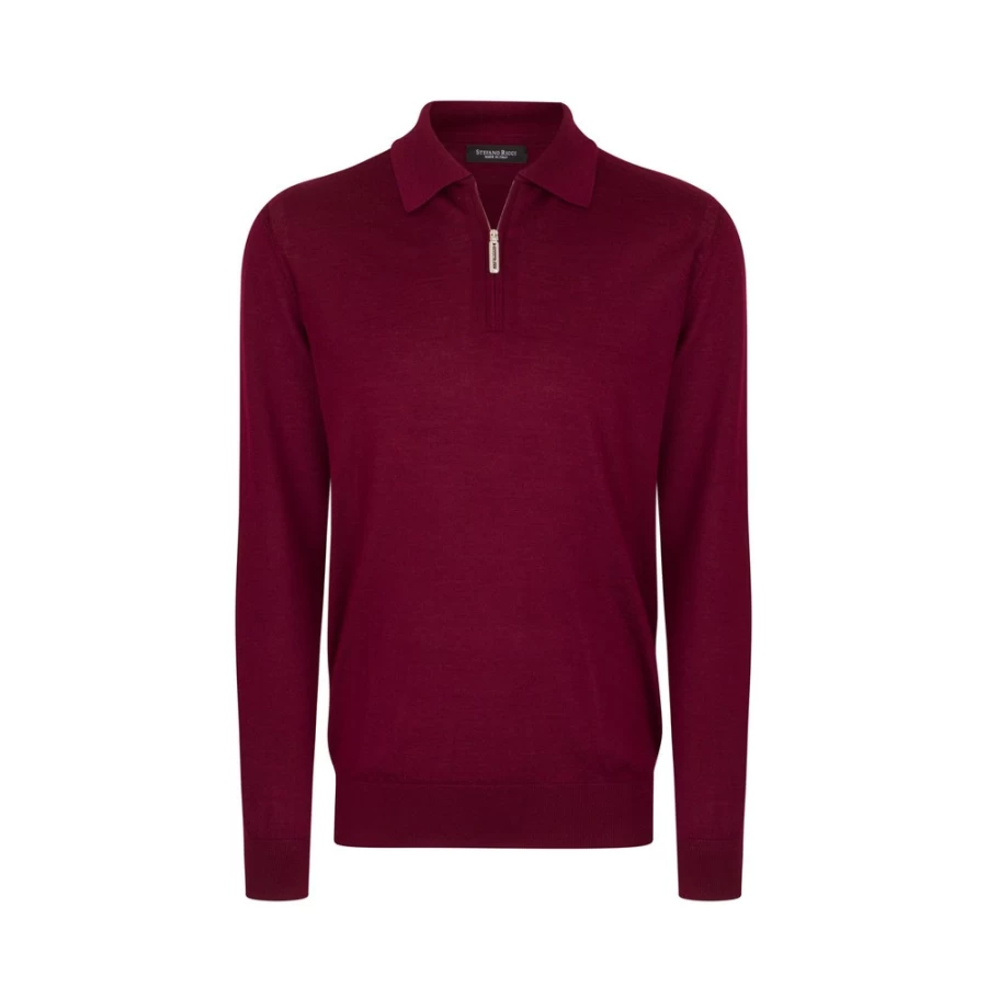 "Stefano Ricci Men's Premium Knit Zip Polo Shirt – Luxury Casual Wear"