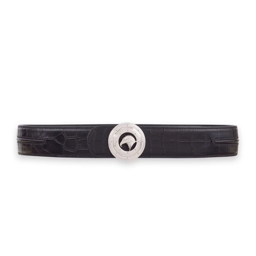 "Stefano Ricci Genuine Handmade Crocodile Leather Belt for Men – Luxury Designer Accessory"