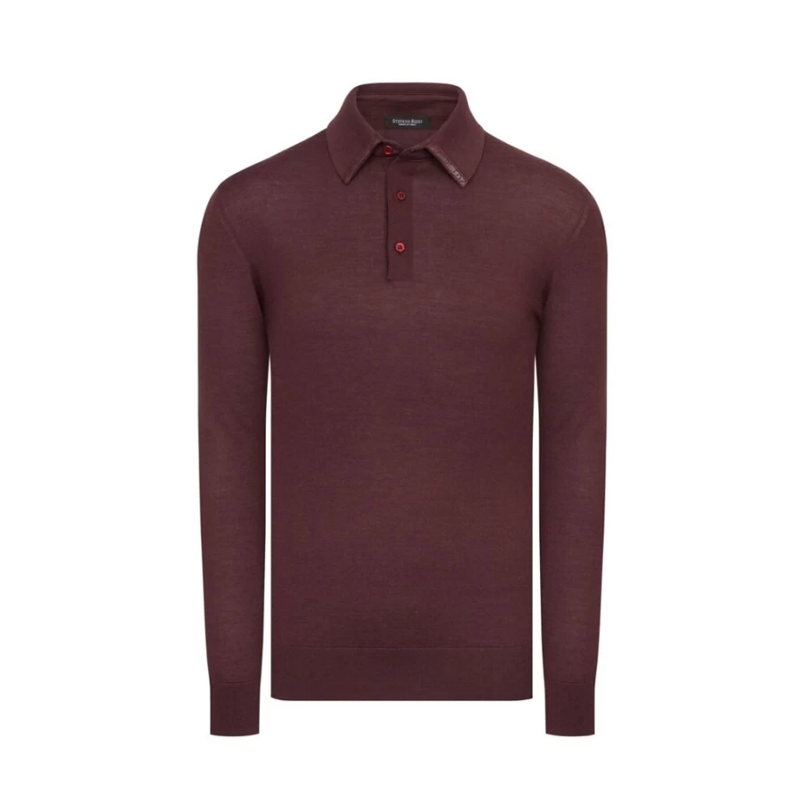 Stefano Ricci Men's Premium Long Sleeve Three-Button Polo Shirt