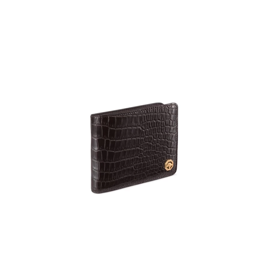 Stefano Ricci Luxury Men's Bifold Wallet in Matte Crocodile & Calfskin Leather - Color M019