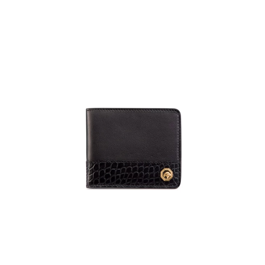 "Stefano Ricci Luxury Bifold Wallet in Genuine Calfskin & Alligator Leather"