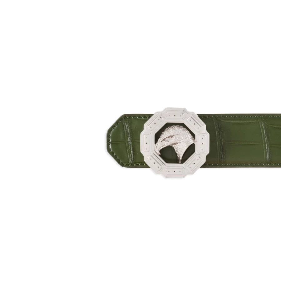 Stefano Ricci Genuine Crocodile Leather Handmade Belt for Men - Luxury Matte Finish