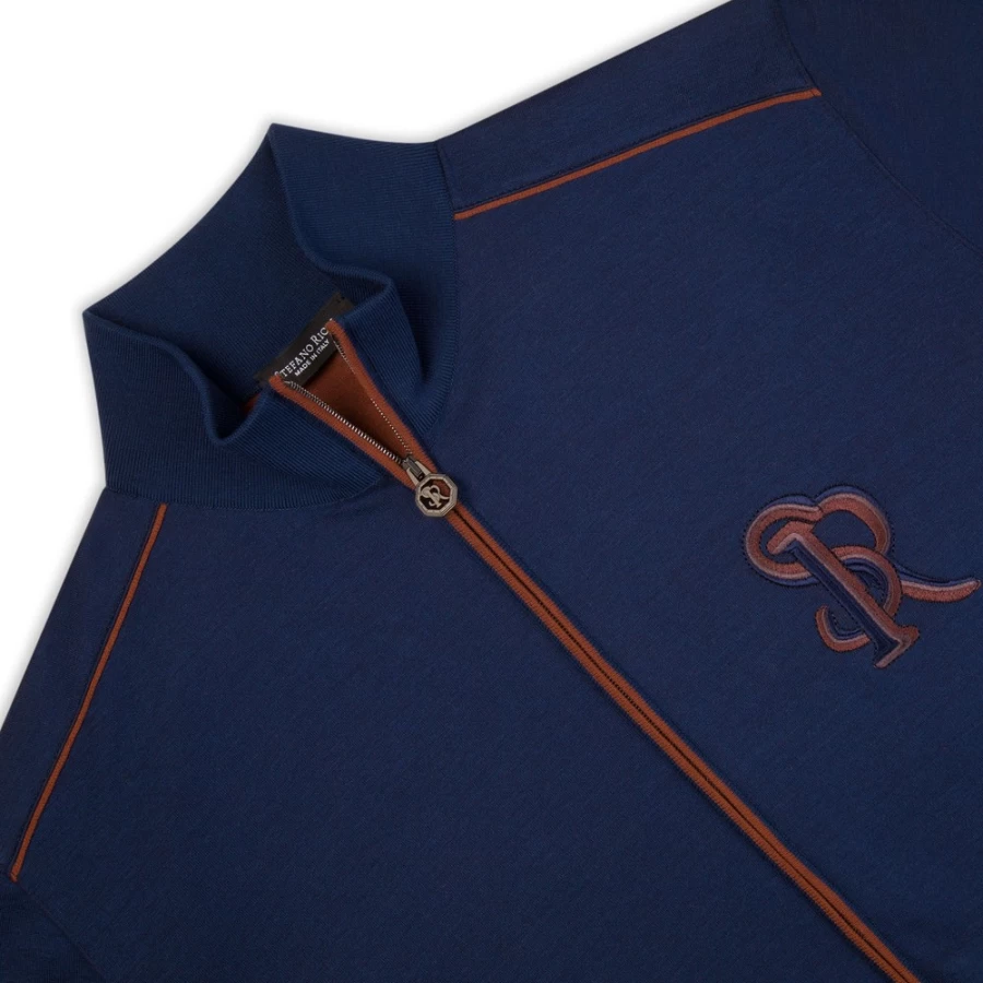 Stefano Ricci Men's Premium Zip-Up Jogging Sweatshirt in Classic Color T22442_3187