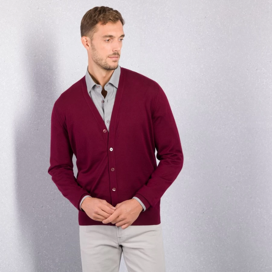 "Stefano Ricci Men's Luxury Cashmere Silk Blend Cardigan in Elegant Gray (F22302_425)"