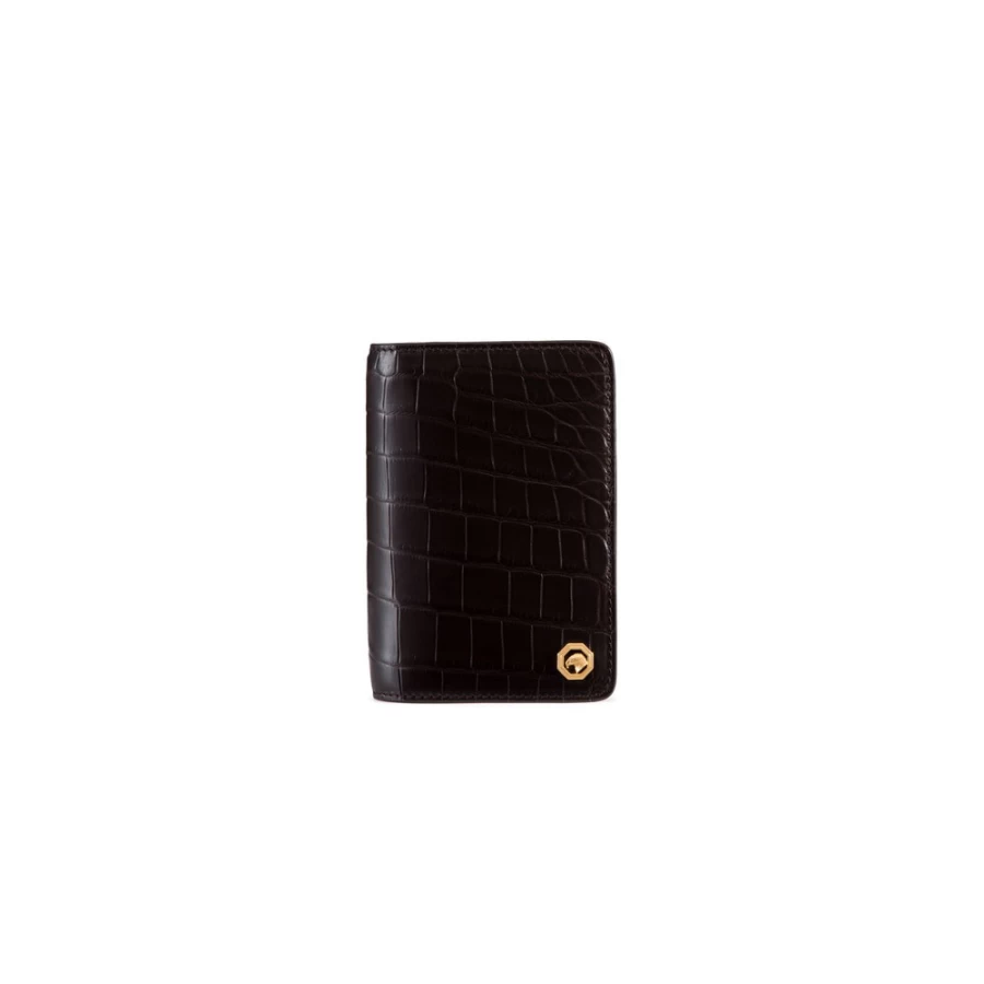 "Stefano Ricci Luxury Matted Crocodile Passport Holder in Elegant M019 Color"