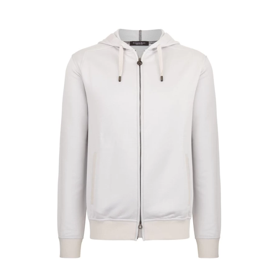 Stefano Ricci Men's Premium Zip-Up Sweatshirt - Luxury Cotton Hoodie for Stylish Comfort