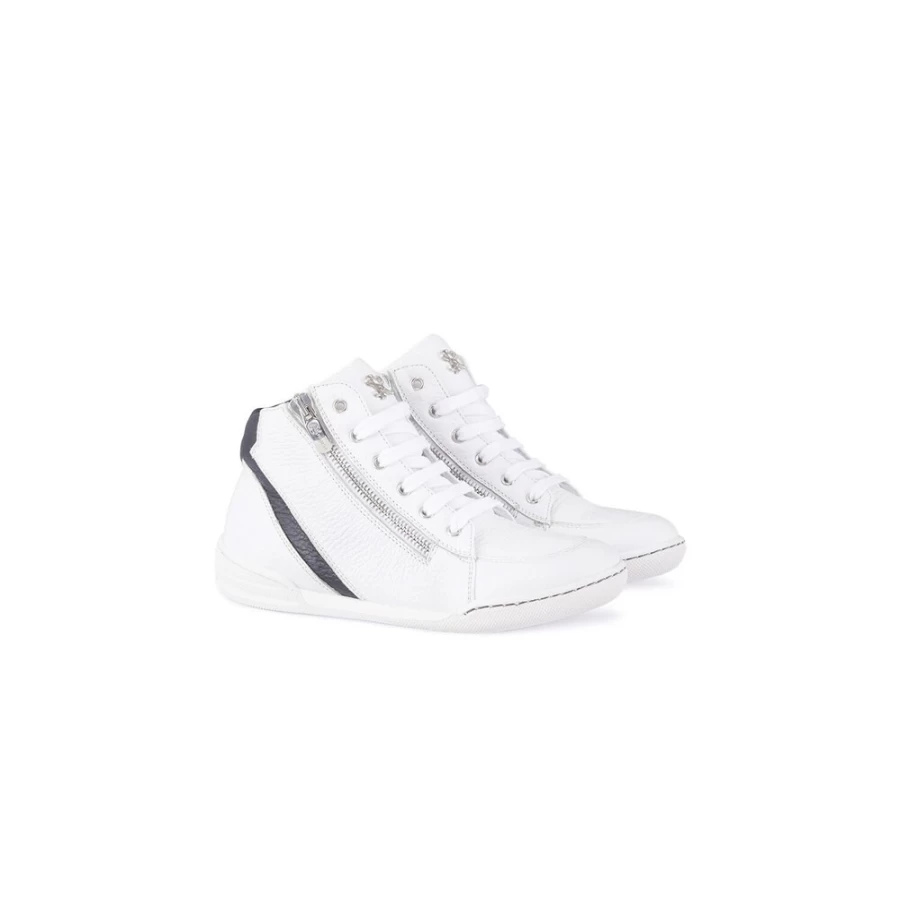 Stefano Ricci Junior Deerskin High-Top Sneakers for Boys & Girls | Luxury Leather Kids Shoes