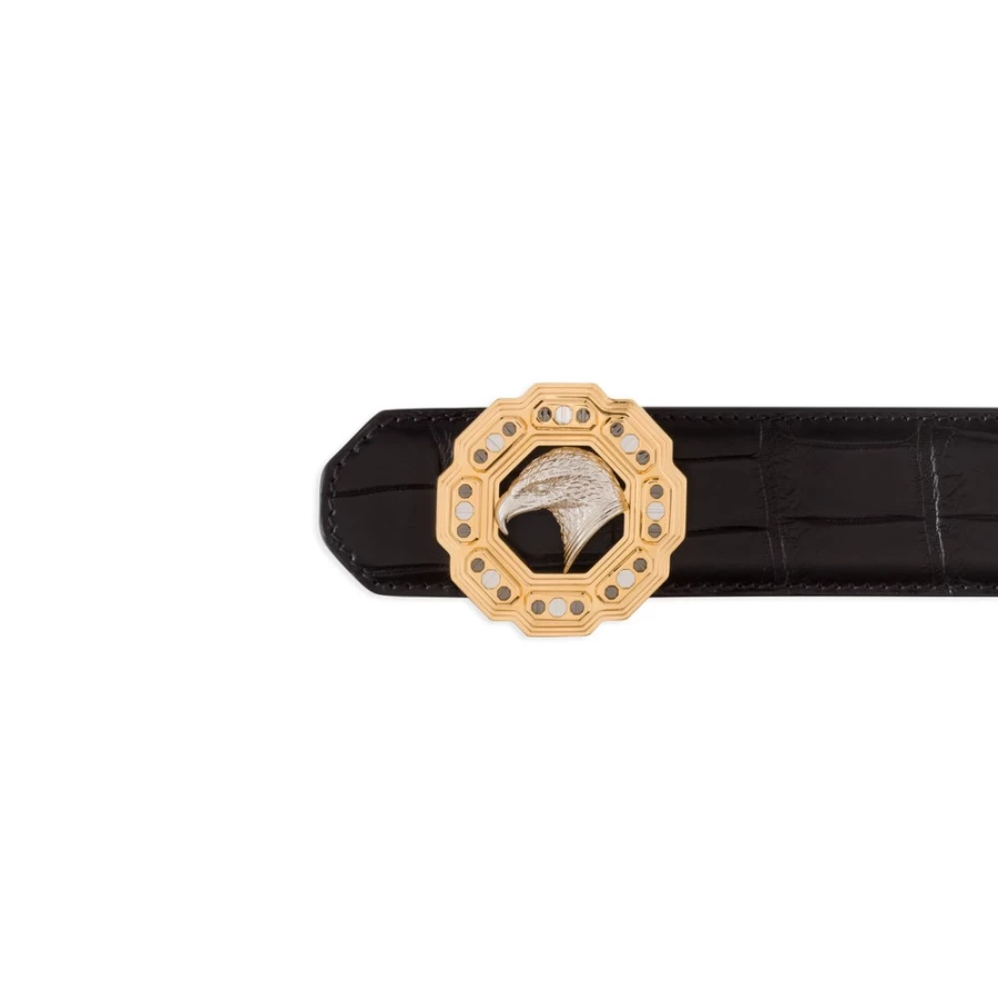 Stefano Ricci Handmade Matte Alligator Leather Belt in Classic Brown N999