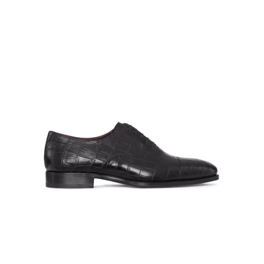 Stefano Ricci Matte Crocodile Leather Oxford Shoes in Brown N999 | Luxury Men's Dress Shoes