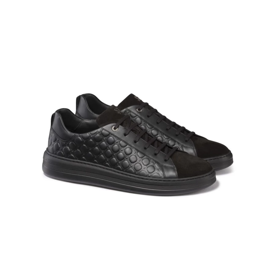 "Stefano Ricci Luxury Calfskin Leather and Suede Men's Sneakers"