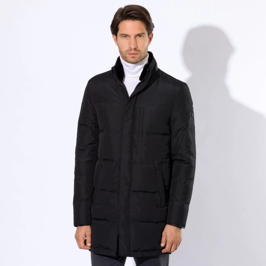 "Stefano Ricci Men's Luxury Down Jacket With Beaver Fur Collar – Premium Winter Coat"