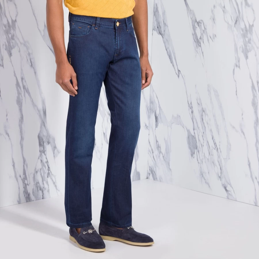 Stefano Ricci Men's Slim Fit Jeans - Premium Tailored Denim Pants for a Stylish Look