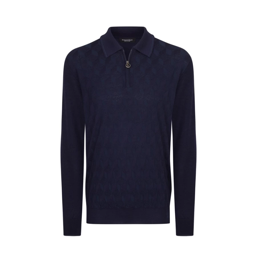 "Stefano Ricci Men's Premium Zip Polo Shirt in Elegant Red"