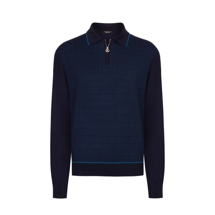 "Stefano Ricci Men's Zip Polo Shirt in Elegant Red (E23303_3198)"