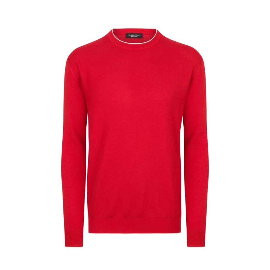 Stefano Ricci Men's Luxury Crewneck Sweater - Premium Cotton Knitwear for Elegant Casual Wear