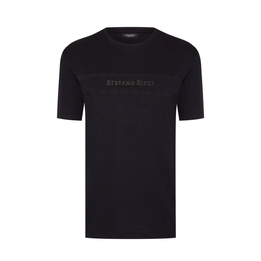 Stefano Ricci Luxury Men's Premium Cotton T-Shirt for Elegant Casual Wear