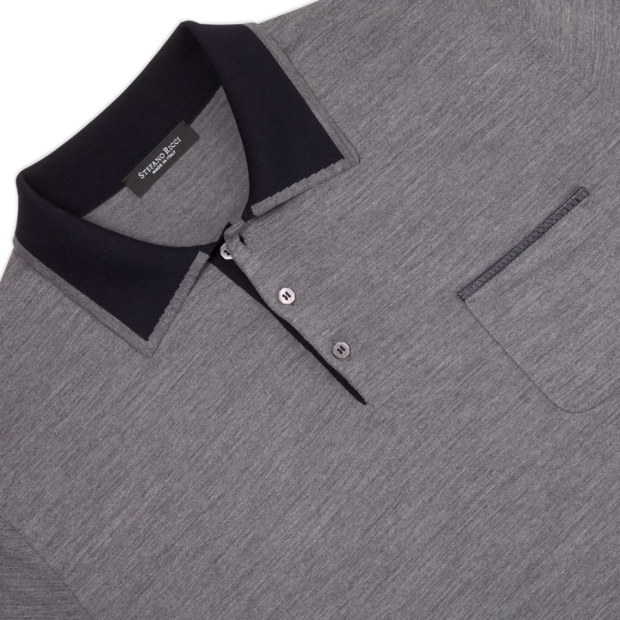 Stefano Ricci Men's Premium Three-Button Polo Shirt – Classic Fit Luxury Knitwear