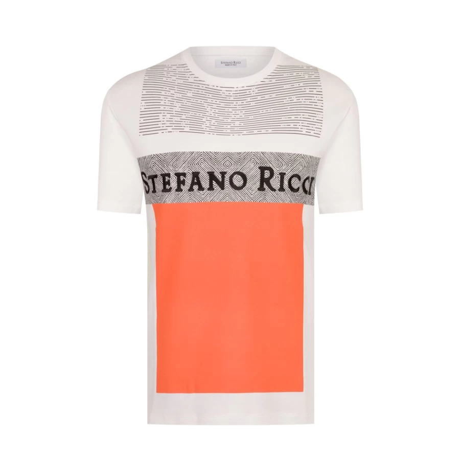 Stefano Ricci Men's Luxury Crewneck T-Shirt Premium Cotton Classic Fit
