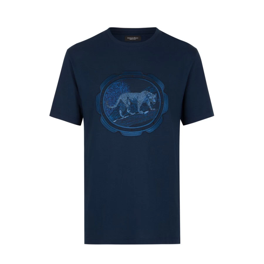 Stefano Ricci Men's Luxury Crewneck T-Shirt Premium Cotton Classic Fit
