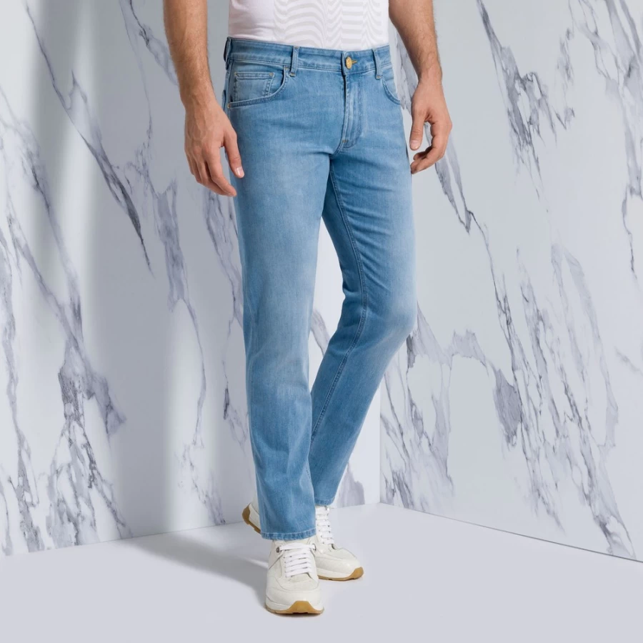 Stefano Ricci Men's Slim Fit Jeans - Premium Tailored Denim Pants for a Stylish Look