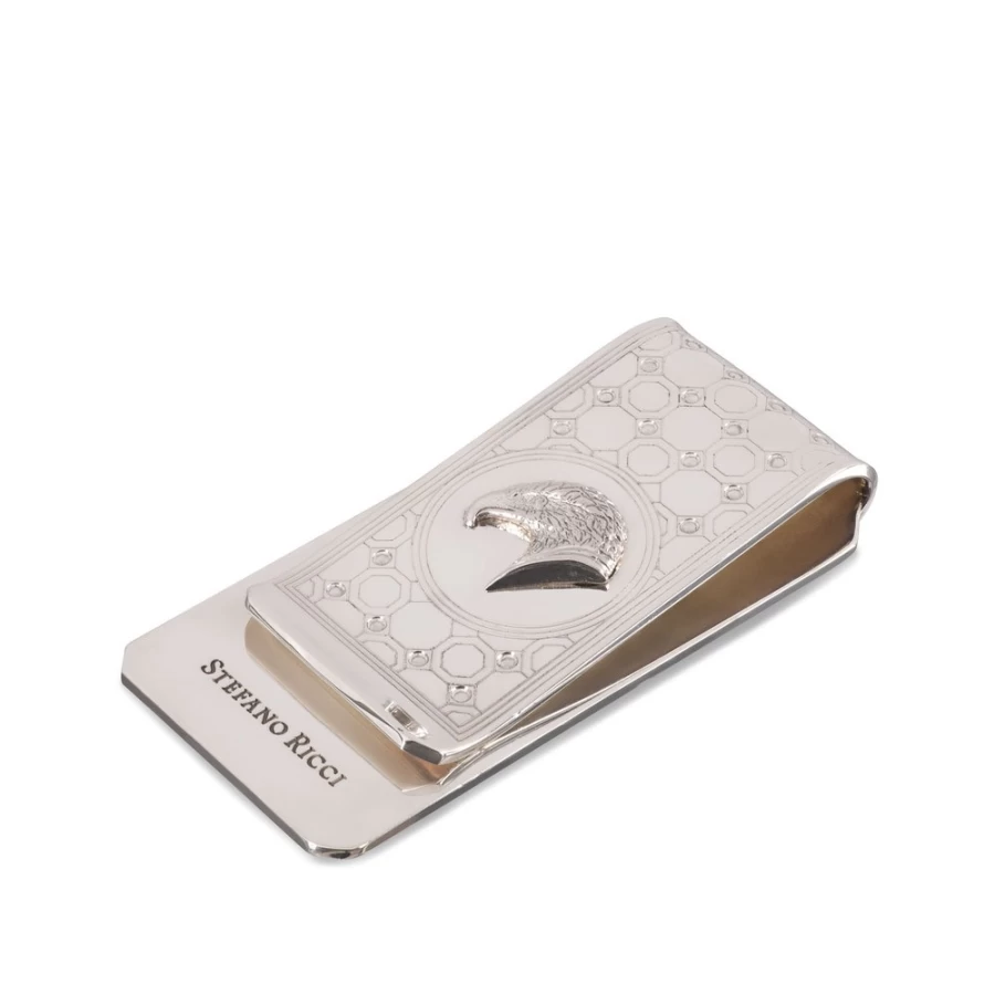 "Stefano Ricci Luxury Silver Money Clip for Men - Premium Metal Cash Holder"
